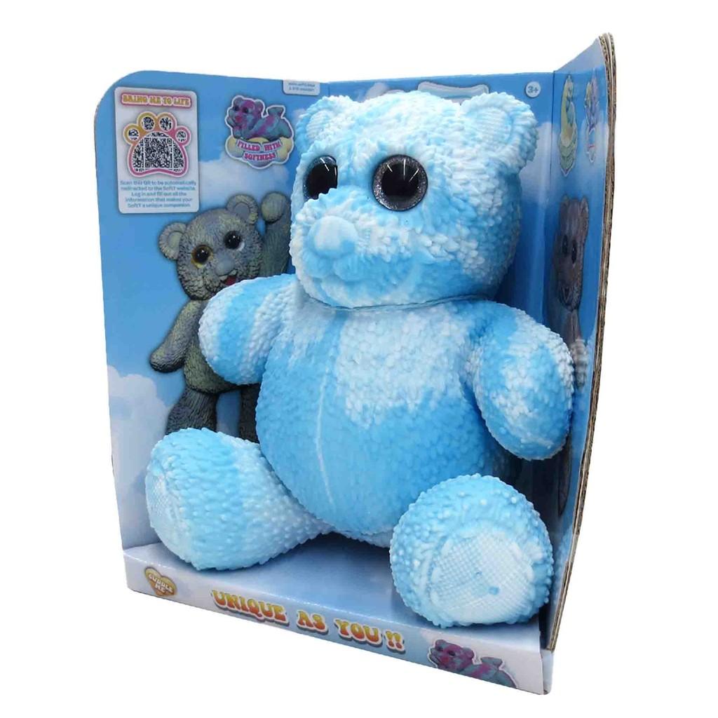 Boneco Elástico Urso Tye Dye Azul De 22cm - Soft