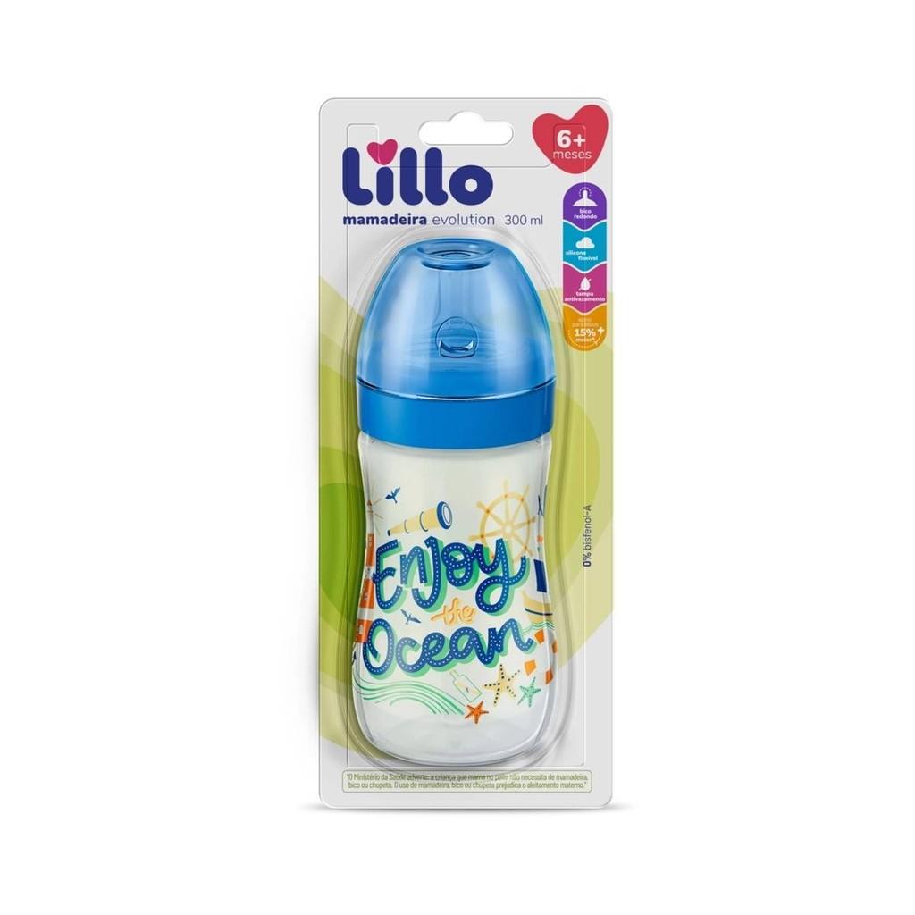 Mamadeira Super Evolution Divertida 6m+ 300ml Azul - Lillo