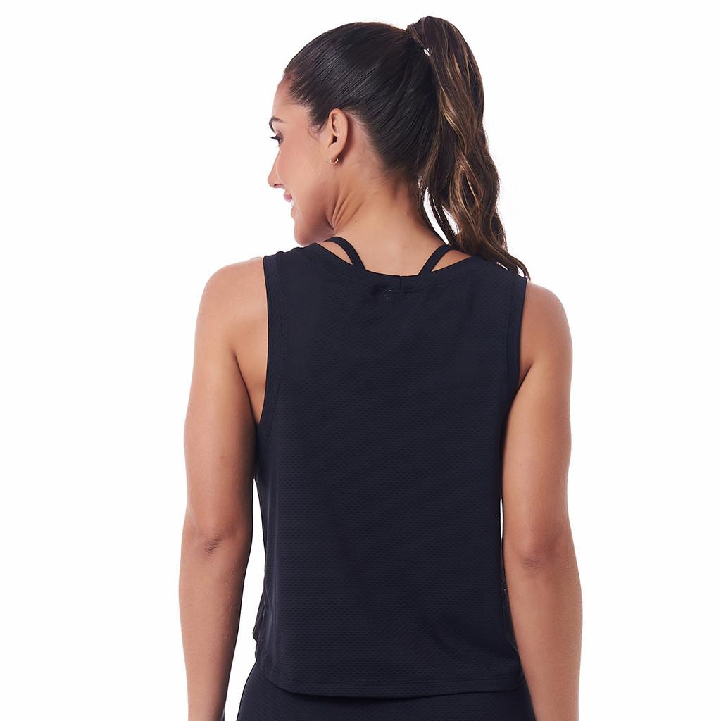 Regata Cropped Bt Feminina Preto Snd Fitness