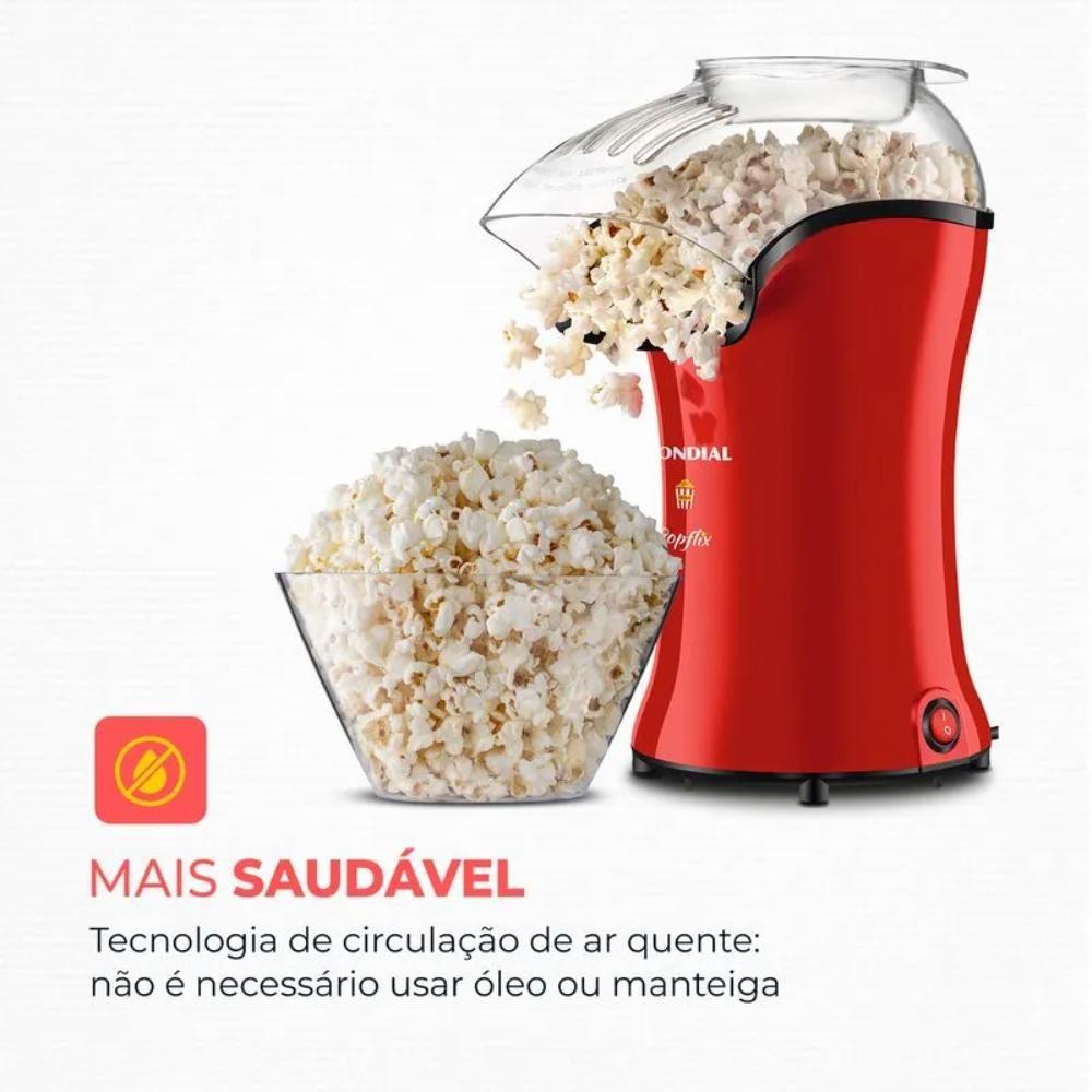 Pipoqueira Elétrica Mondial Popflix Automática 1200w Vermelho 220V - Pp-03