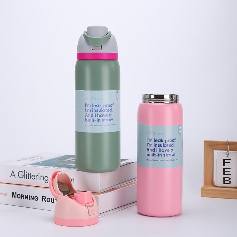 Belifou Garrafa Térmica Owala De 32 Oz Para Esportes E Condicionamento Físico Ao Ar Livre