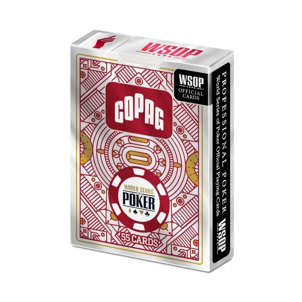 Kit 2 Peças Baralho Wsop Single Deck Verso Vermelho/preto Copag