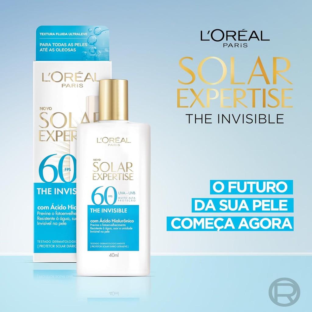 Protetor Solar Expertise The Invisible Fps60 Fluido Sem Cor Loréal Paris 40ML