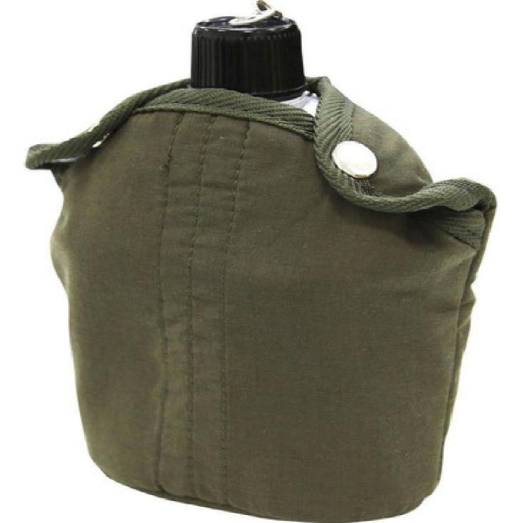 Cantil Militar Alumínio C/Caneca Xepa Exercito Tático 900ml E Capa De Proteção