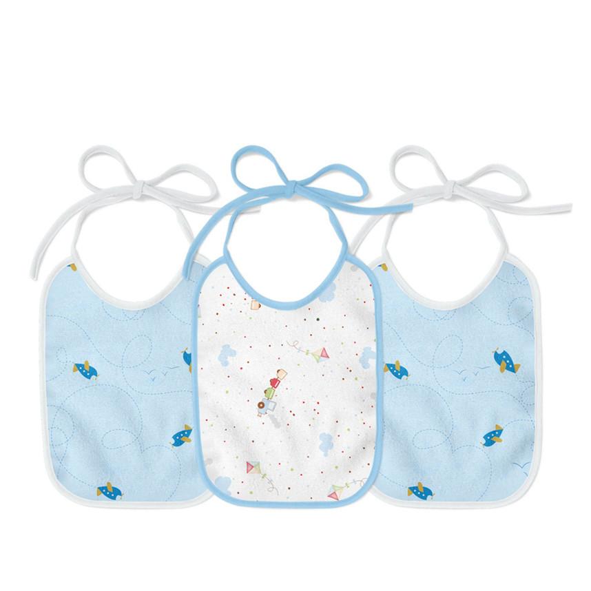 Kit Babador Papi Felpudo Plastificado Estampa Menino 3 Peças