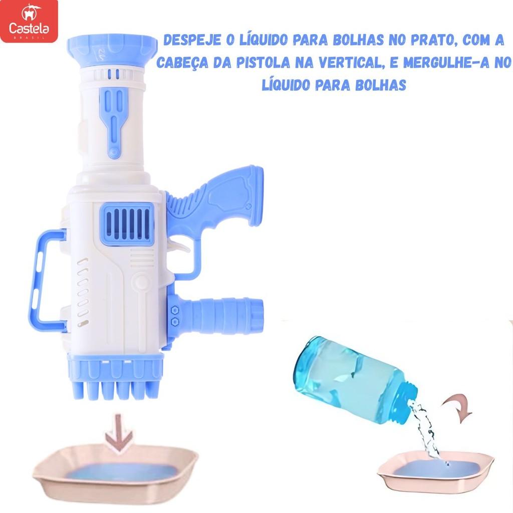 Brinquedo Lança Bolhas De Sabão Com 32 Furos Azul - Castela