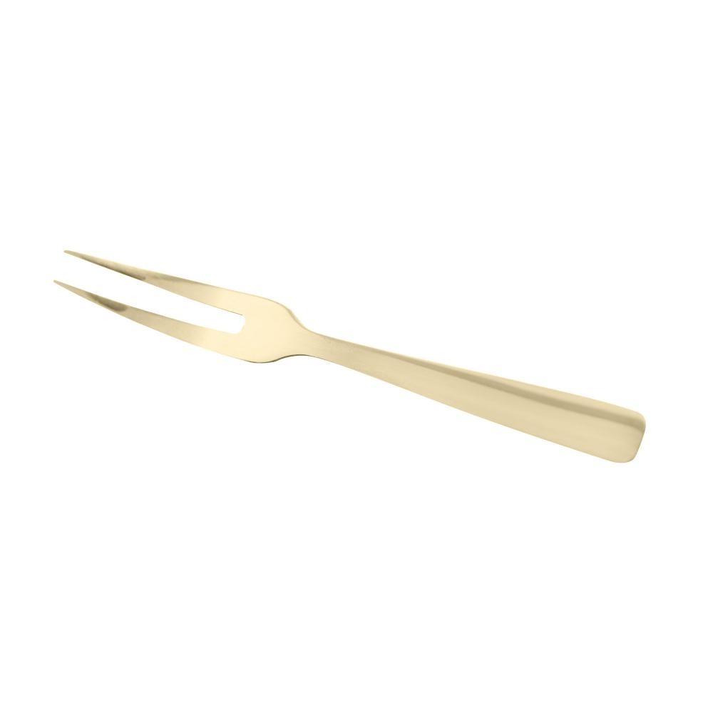 4 Garfos Para Aperitivo Wolff Dourado De Aço Inox