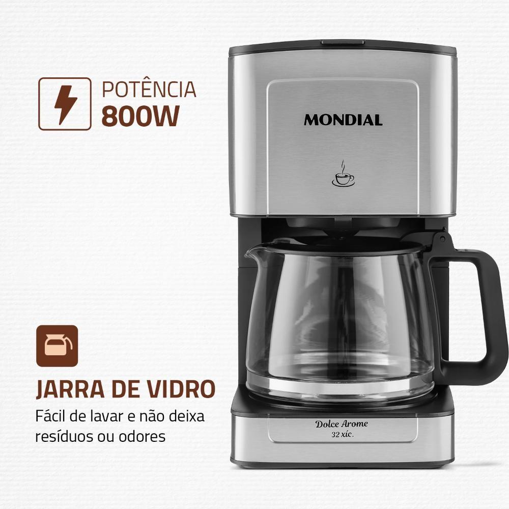 Cafeteira Elétrica Mondial Dolce Arome 220V C-44-32x-si Preto/inox