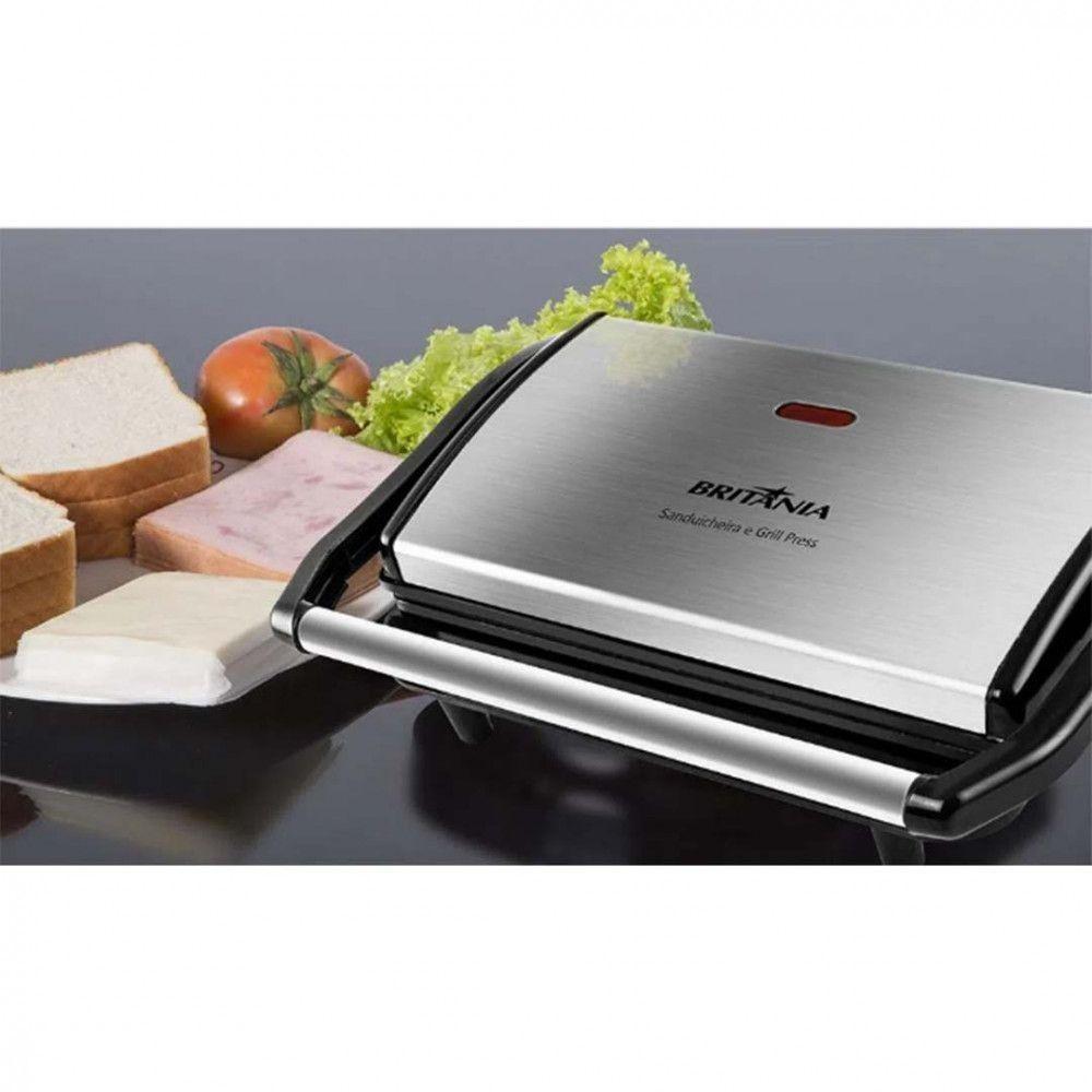 Grill Sanduicheira Britânia Bgr27i Press 2 1 Preto Inox 127V