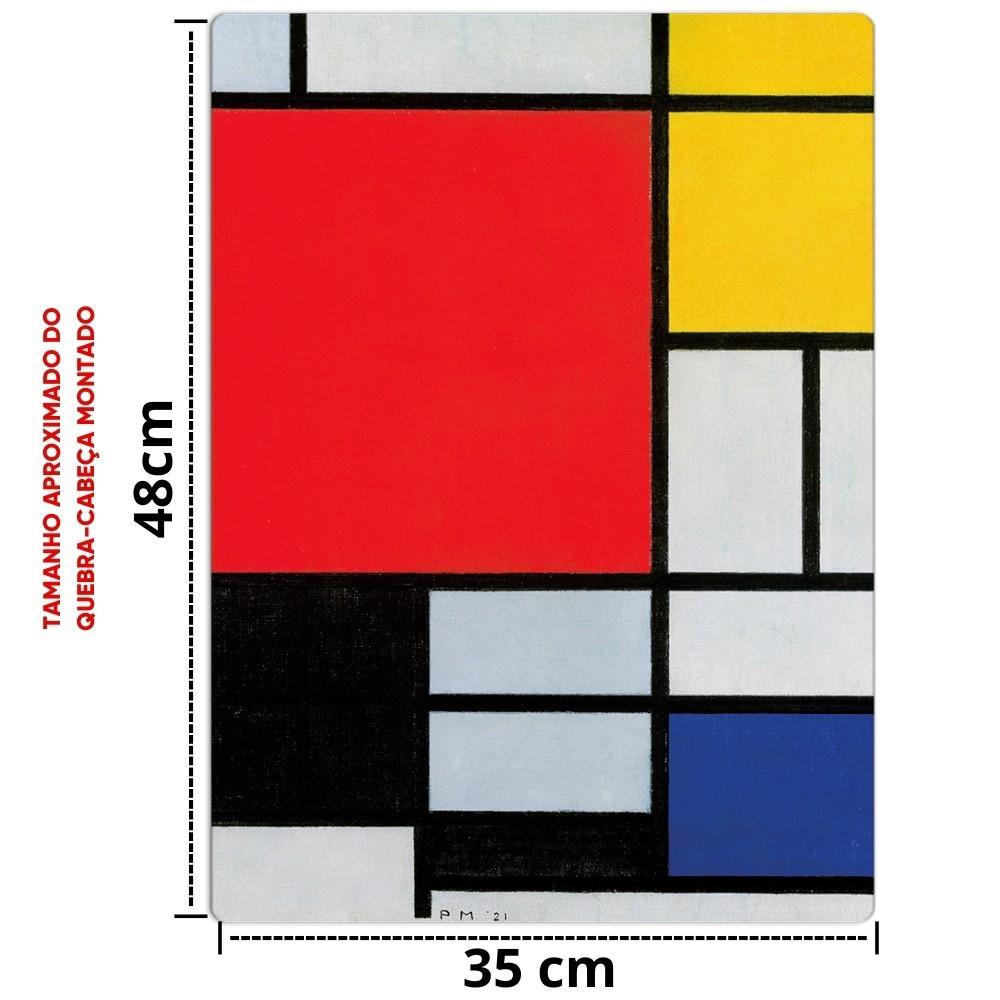 Quebra Cabeça Piet Mondrian 500 Peças Textura Toyster Coleção Obra De Arte Pintor Puzzle Game Office