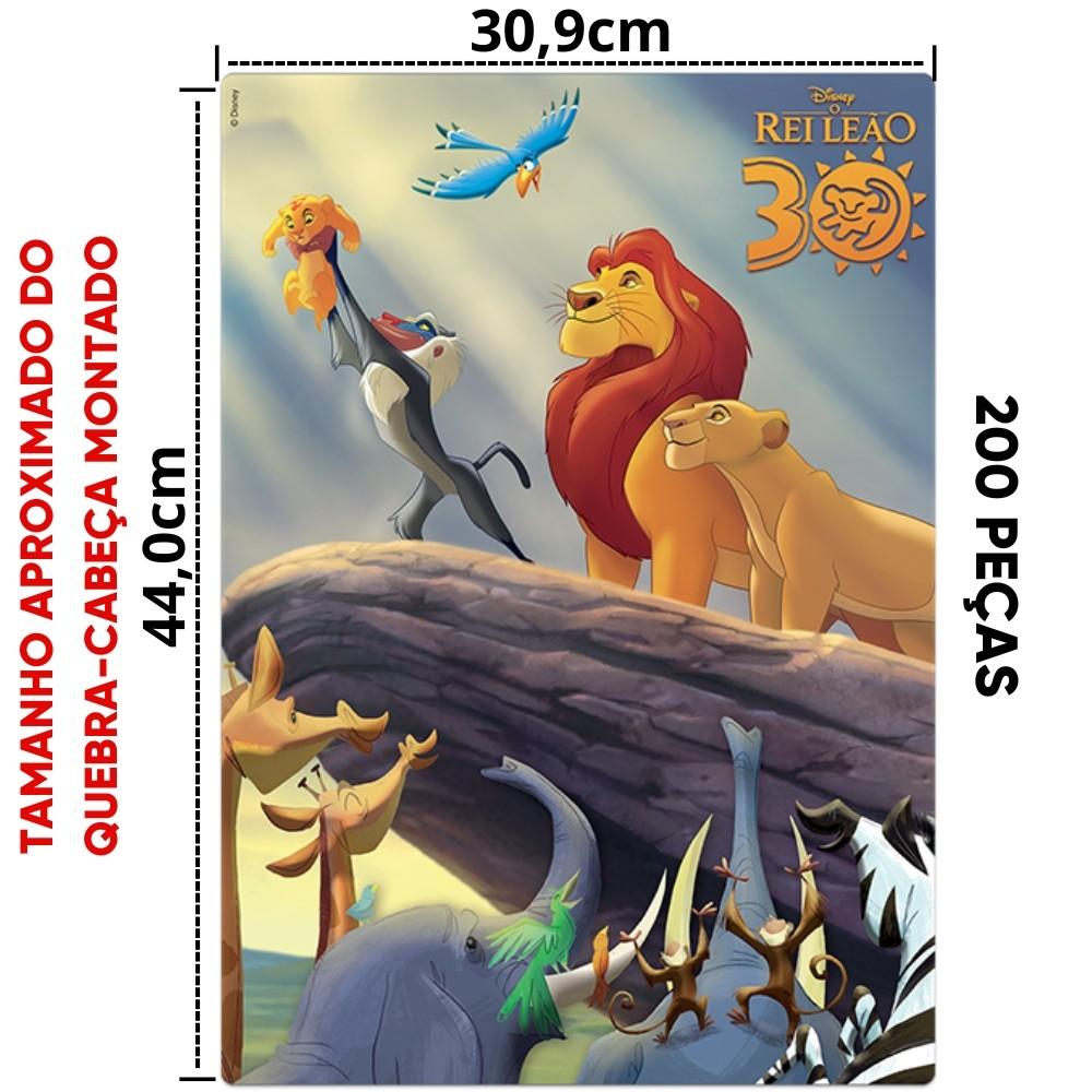 Quebra Cabeça Rei Leão 200 Peças Toyster Jak Filme Disney Infantil The Lion King Simba Selva 30 Anos