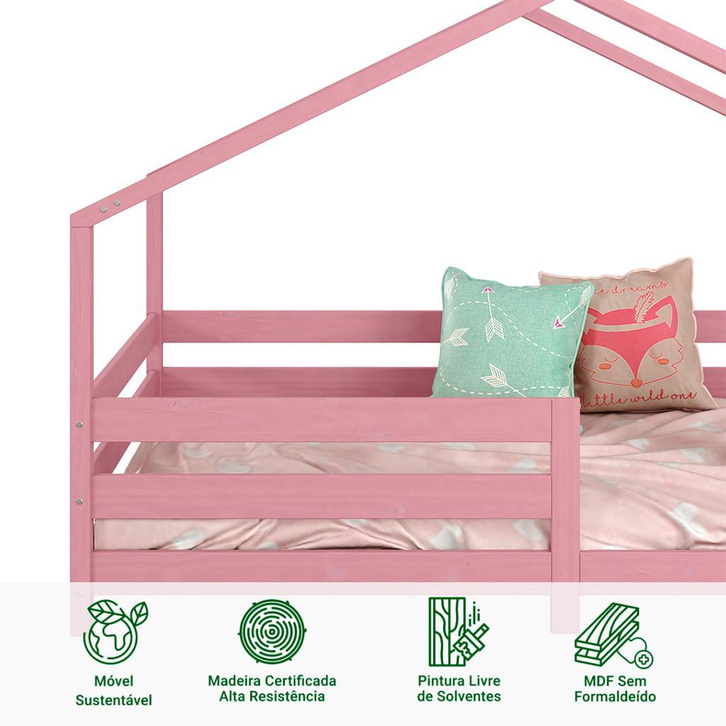 Cama Montessoriana Madeira Maciça Casa Com Estrado Rena