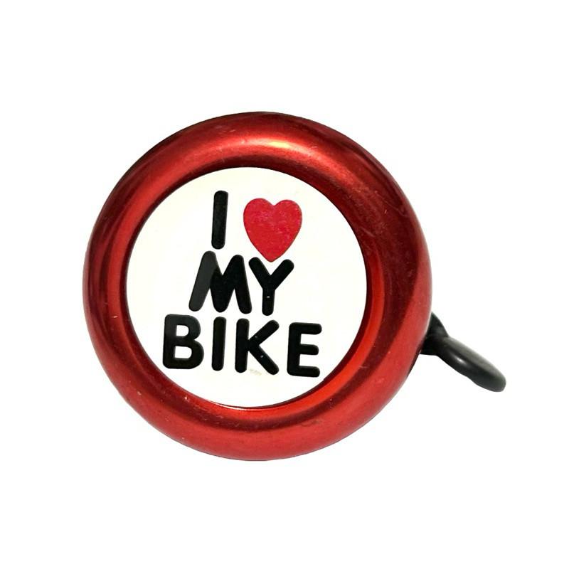 Campainha Sino Bike Niparte Buzina De Alumínio I Love My Bike Trim Para Bicicleta