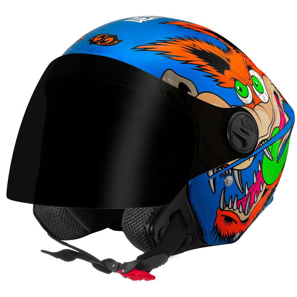 Capacete Aberto Coyote Moto Feminino Masculino PRO Tork New Liberty Three 3 Fosco Viseira Fumê Lançamento