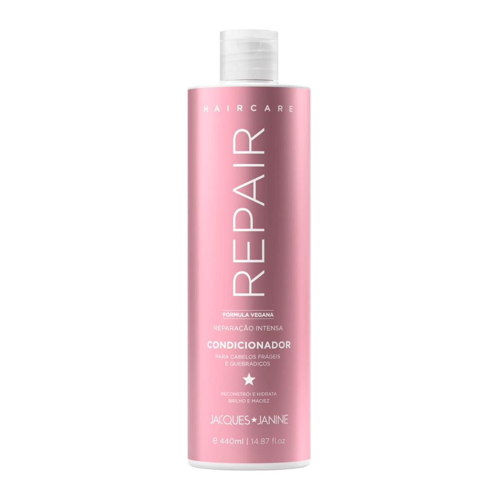 Kit Hair Care Repair Jacques Janine Shampoo Sem Sal 450ml + Condicionador Leave-in 440ml Reconstrução Hidratação