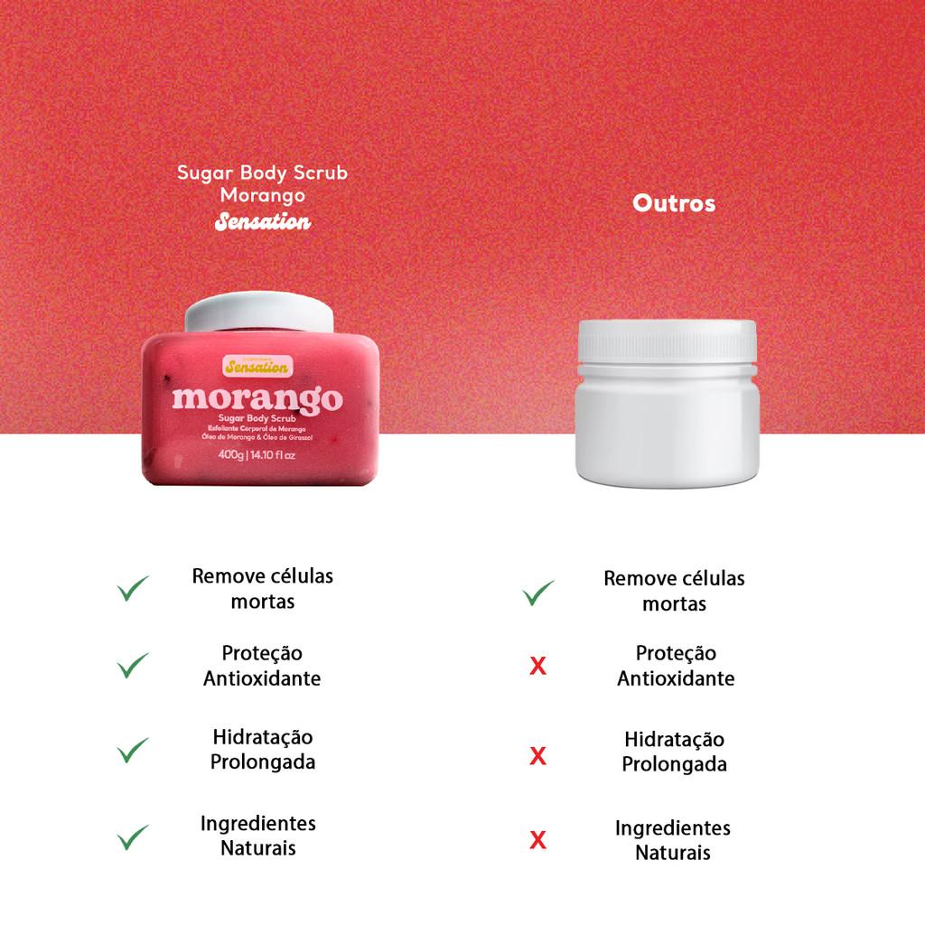 Sugar Body Scrub Esfoliante Corporal De Morango Sensation 400g - Original