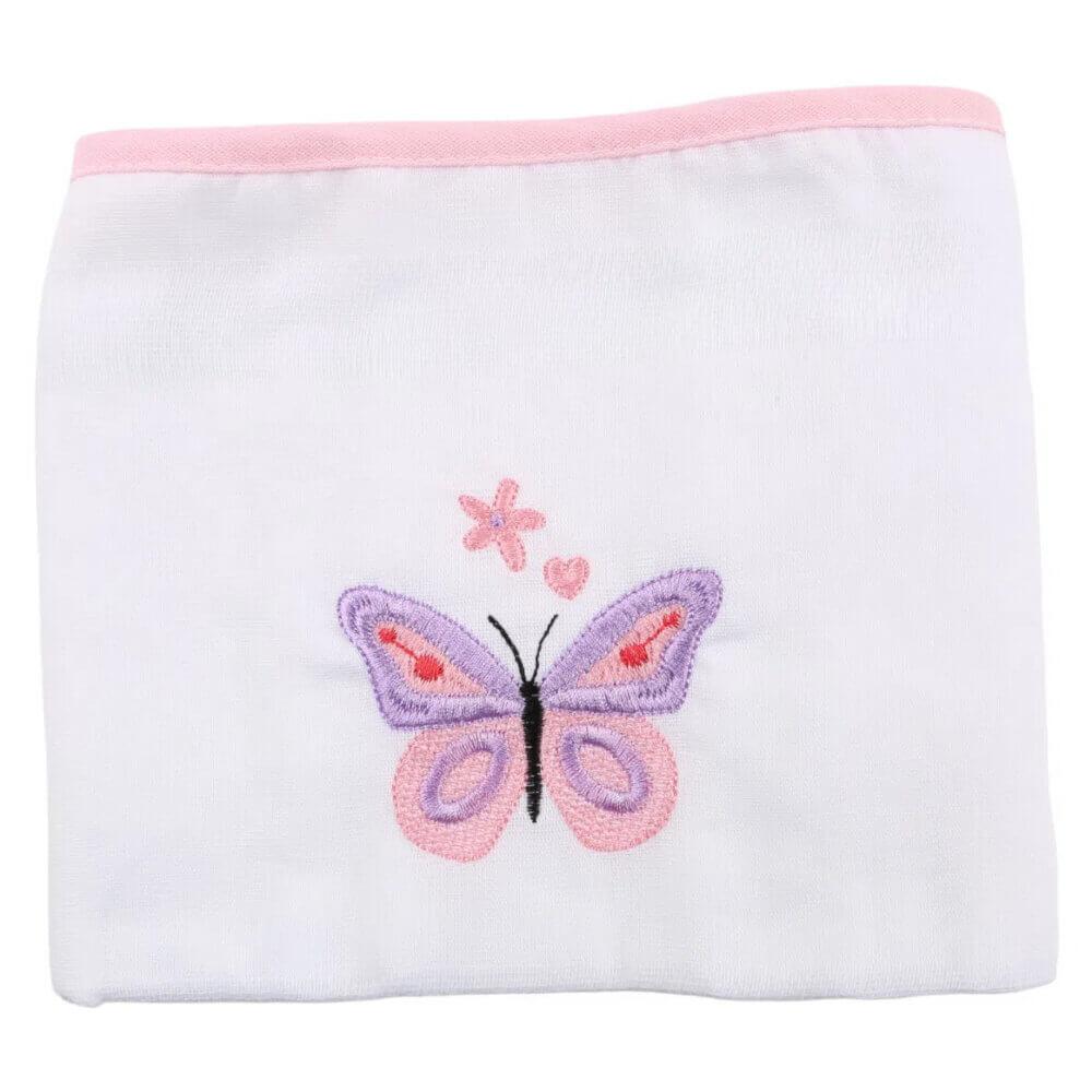 Kit Fralda Baby Gijo Bordado Borboleta - 3 Peças