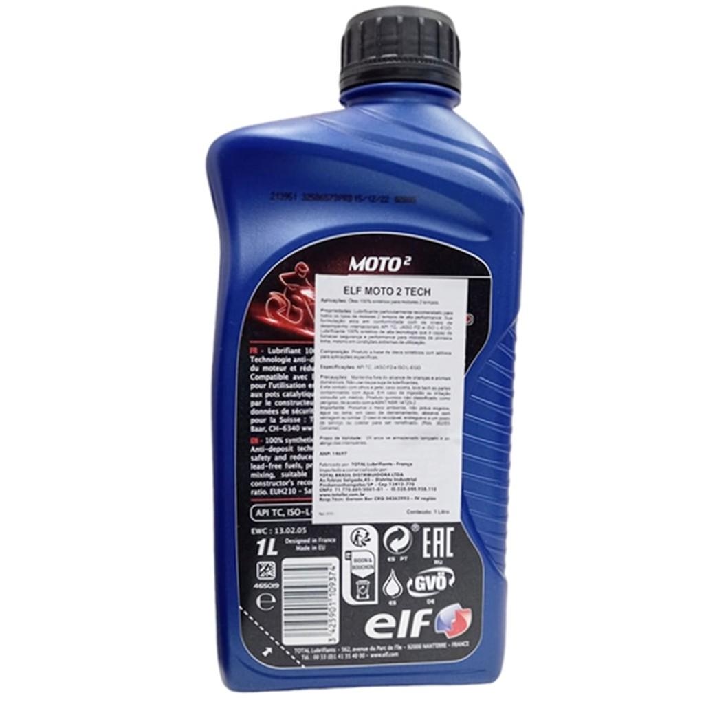 Óleo Sintético Moto 2 Tech - 2 Tempos Elf - 1l