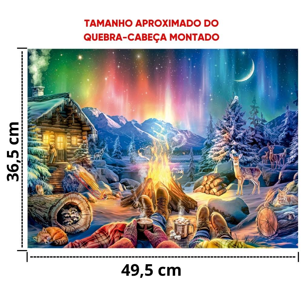 Quebra Cabeça Aurora Boreal 500 Peças Grow Puzzle Polo Norte Quadro Paisagem Brinquedo Didático