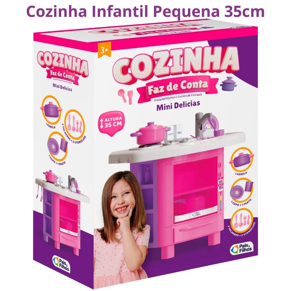 Kit Cozinha Infantil Faz De Conta Pais E Filhos 35 Ou 70cm Menina Fogão Infantil Brinquedo Criança
