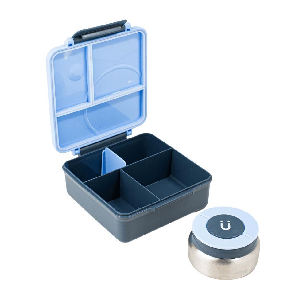 Bento Box Com 3 Divisórias E Pote Térmico Azul Büp One
