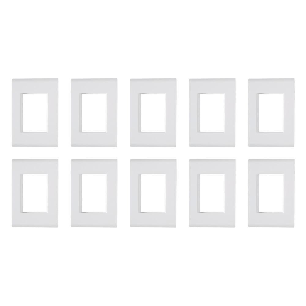 Kit 10UN Placas 4x2 3 Postos Juntos Liz Branca Tramontina
