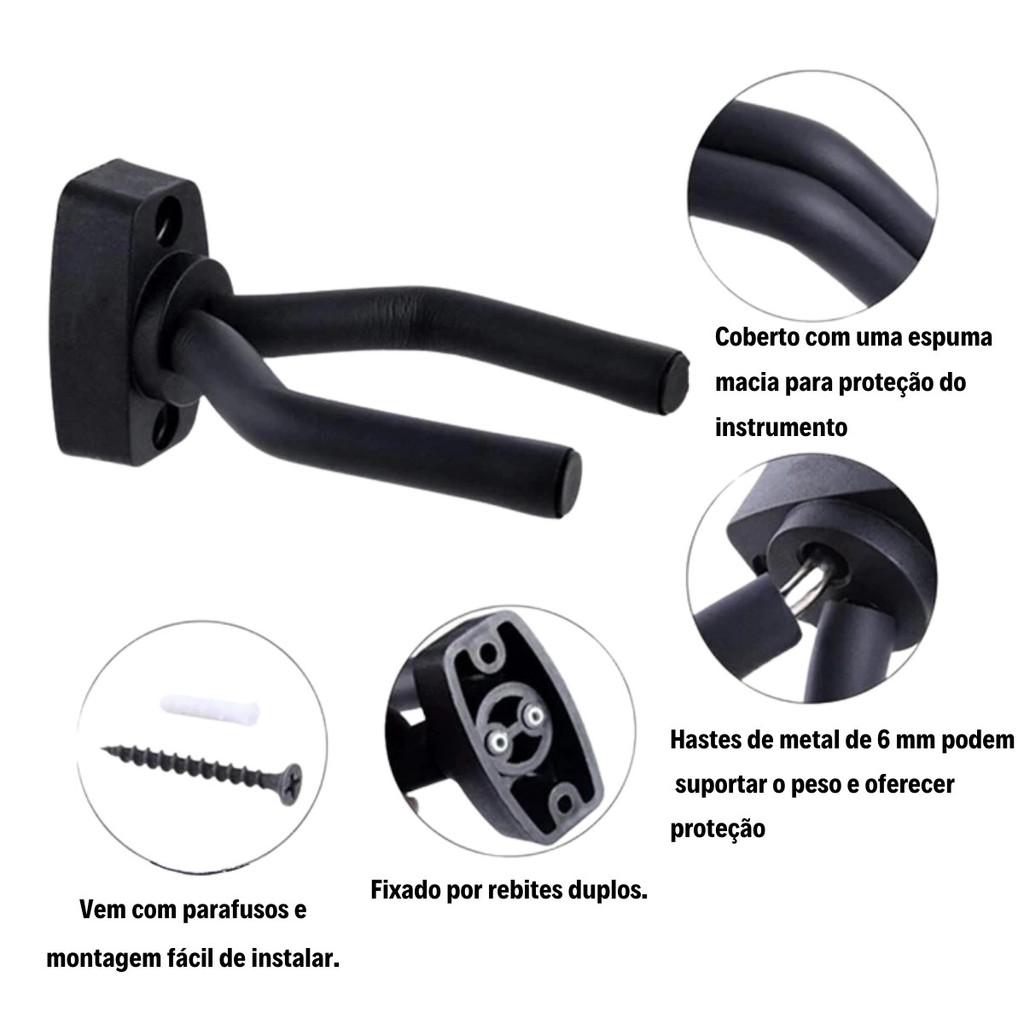 Suporte De Parede Bravo Ba405 Violão Guitarra Baixo Ukulele Violino Cavaco