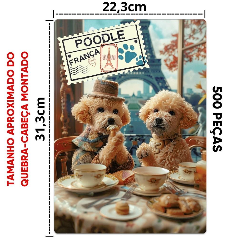 Quebra Cabeça Poodle França Mundo Cão 500 Peças Nano Toyster Cachorros Puzzle Game Office Dog Cães