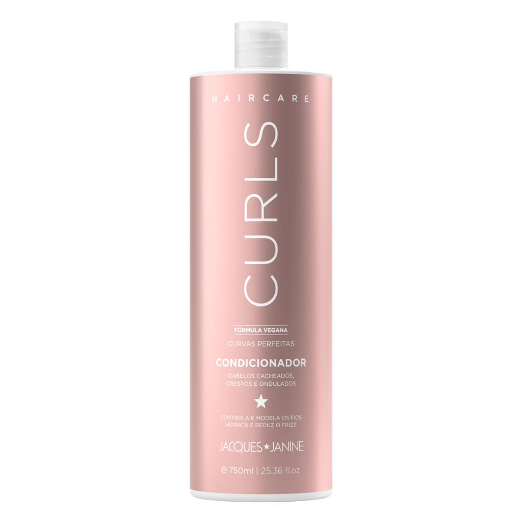Kit Hair Care Curls Jacques Janine Shampoo 800ml Sem Sal + Condicionador Leave-in 750ml Cacheados Crespos Ondulados