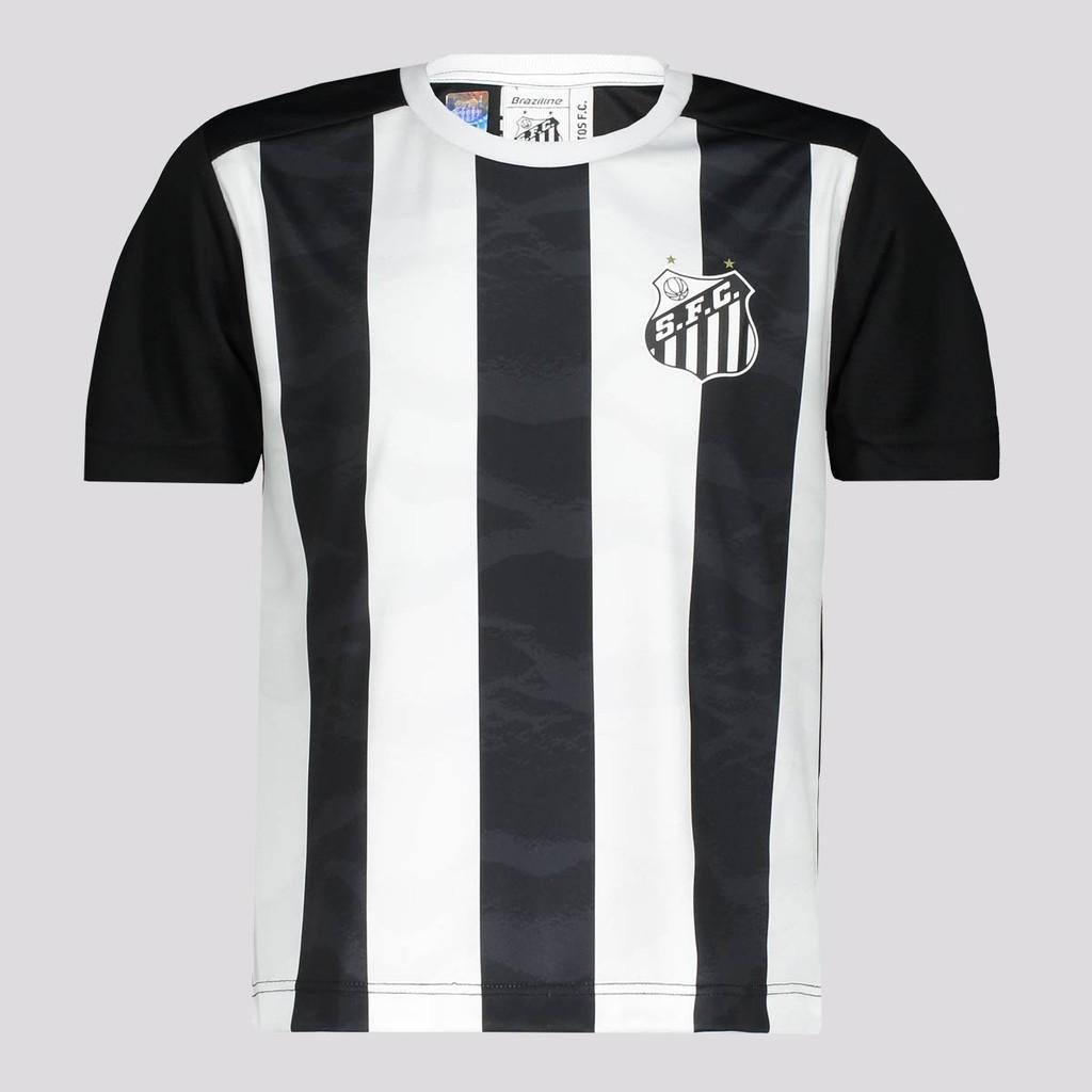 Camisa Santos Matriz Infantil Preta E Branca