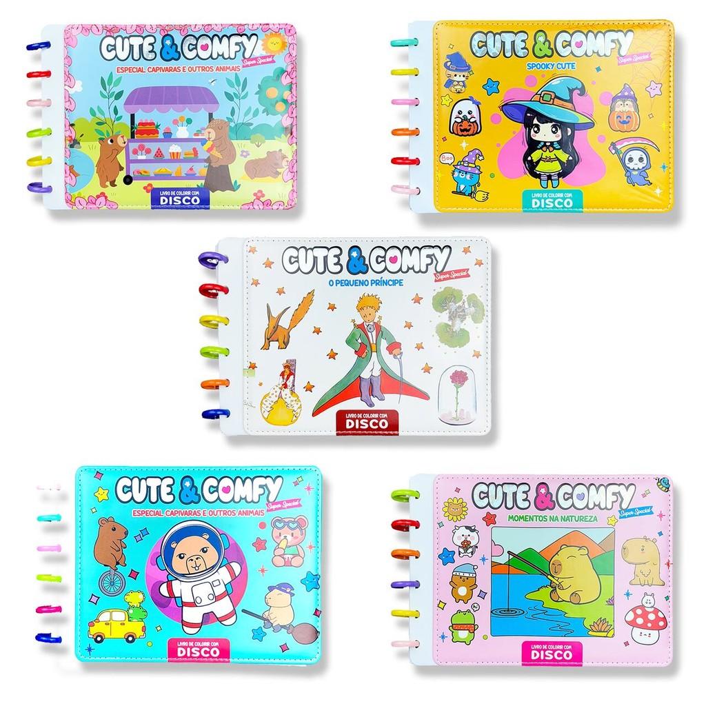 Combo Cute Comfy Super Special - Kit Com 05 Livros De Colorir Em Disco