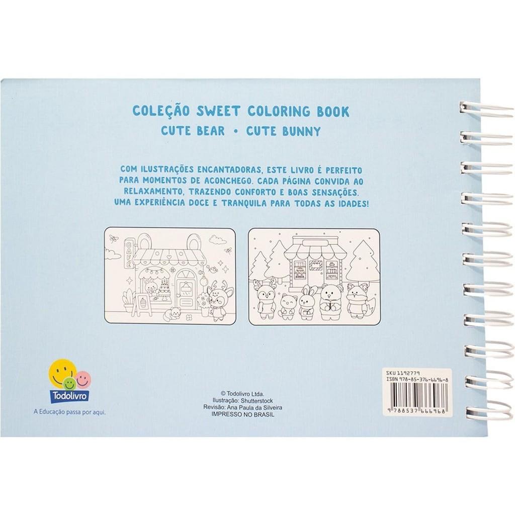 Sweet Coloring Book Cute Bunny Livro De Colorir Capa Dura