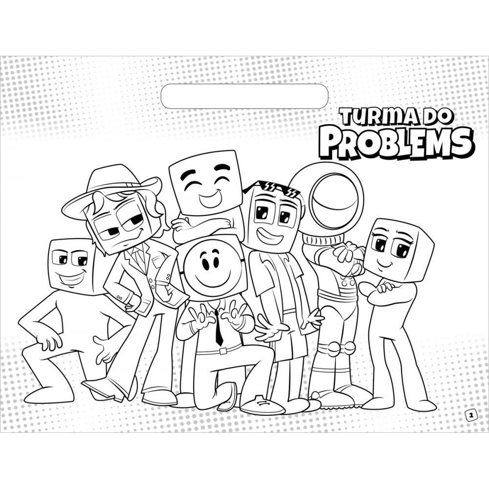 Livro Blocão De Colorir Turma Do Problems - Cores Dos Amigos