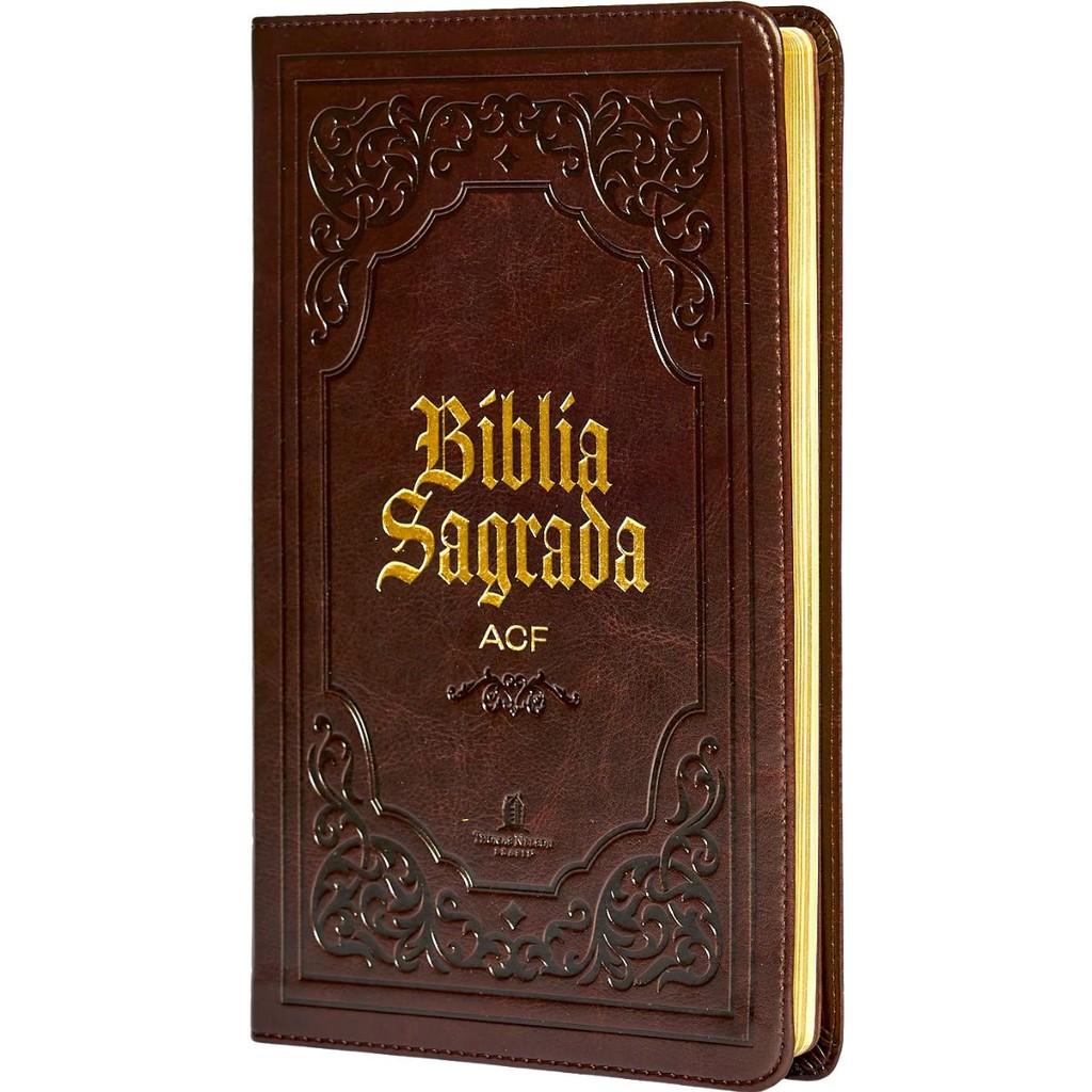 Bíblia Sagrada Slim Acf Luxo Couro-soft Marrom