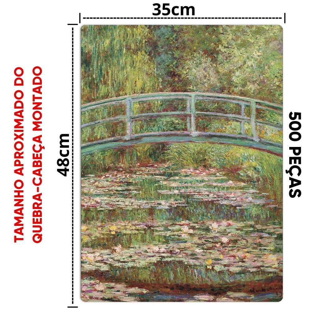 Quebra Cabeça Ponte Sobre Uma Lagoa De Lírios D Água Claude Monet 500 Peças Toyster Puzzle Obra Arte