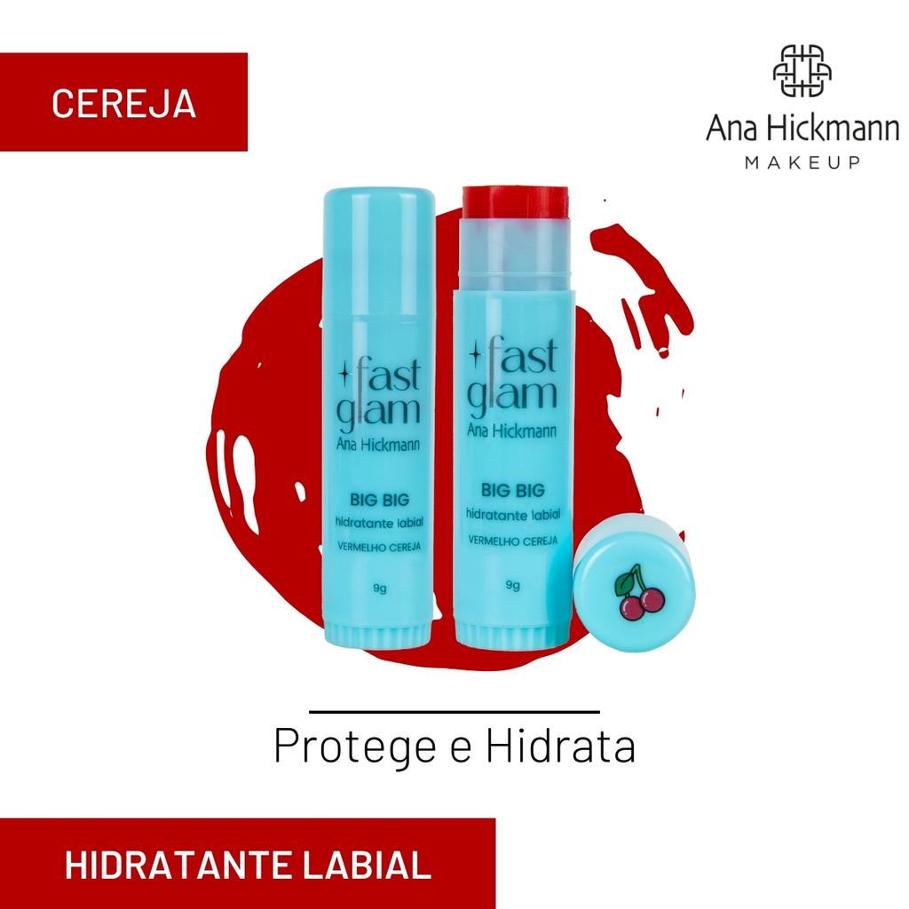 Kit Hidratante Labial Big + Sombra Cremosa Potinhos Mágicos + Máscara De Cílios Fast Glam