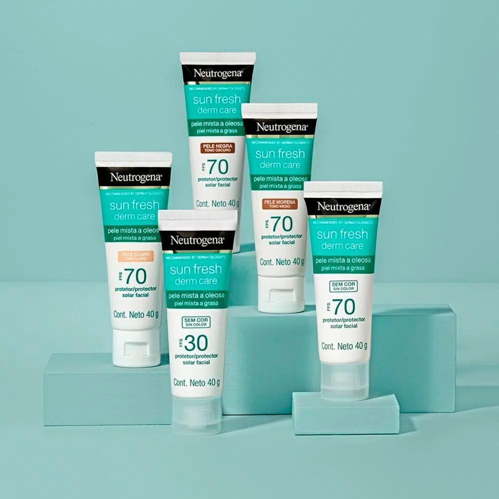 Neutrogena Sun Fresh Protetor Solar Facial Para Pele Oleosa Pele Clara FPS 70 40g