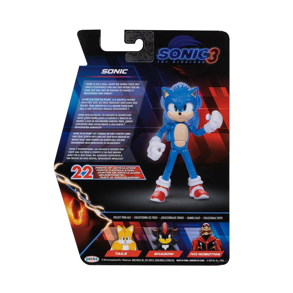 Boneco Articulado Sonic De 12cm - Sonic 3 O Filme