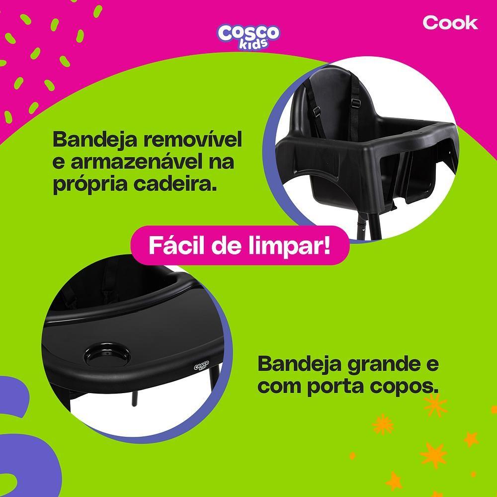 Cadeira De Alimentação Cosco Kids 2 Em 1 Cook 6 Meses A 15kg Preto