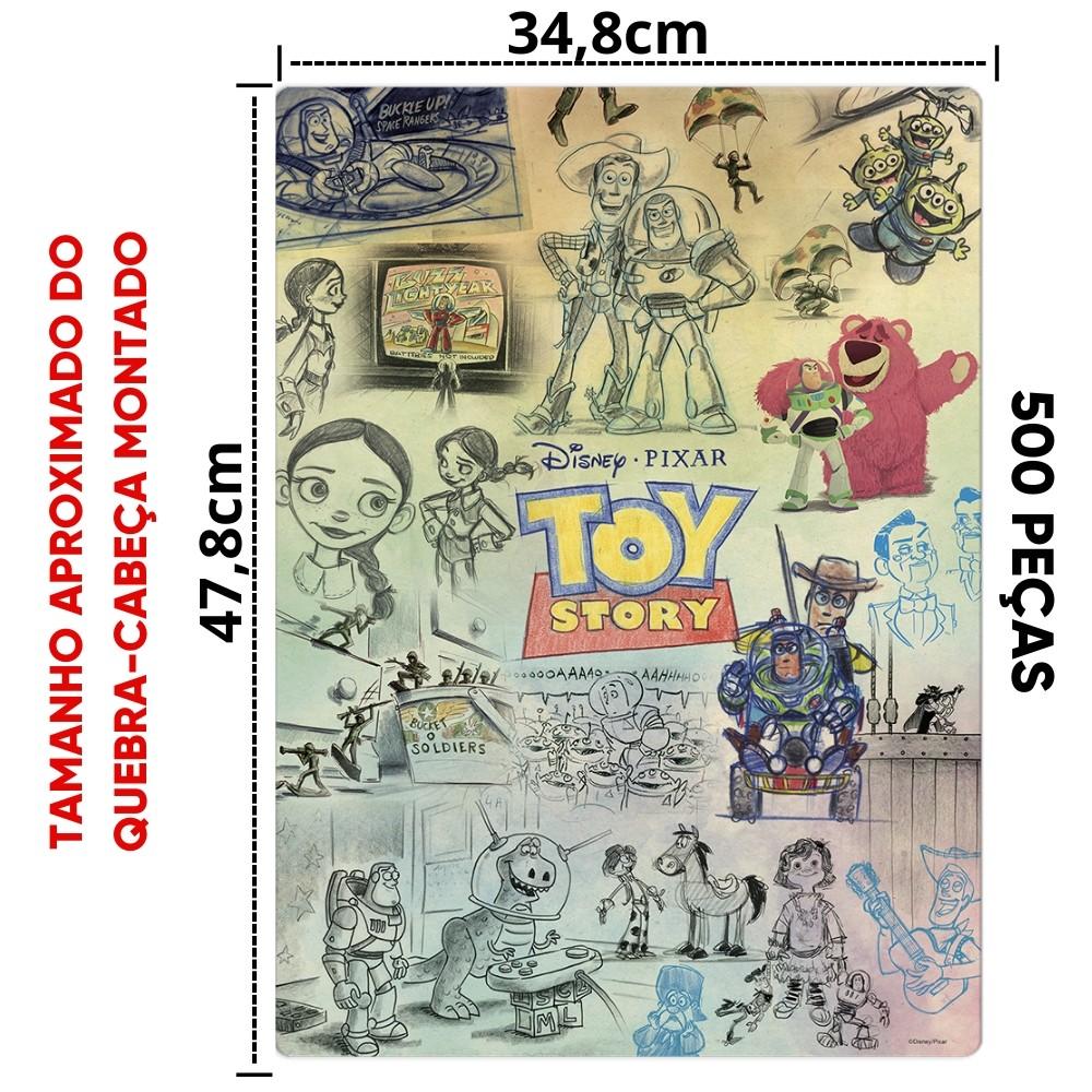 Quebra Cabeça Toy Story Do Papel À Magia Disney 500 Peças Toyster Buzz Woody Betty Andy Lotso Filmes