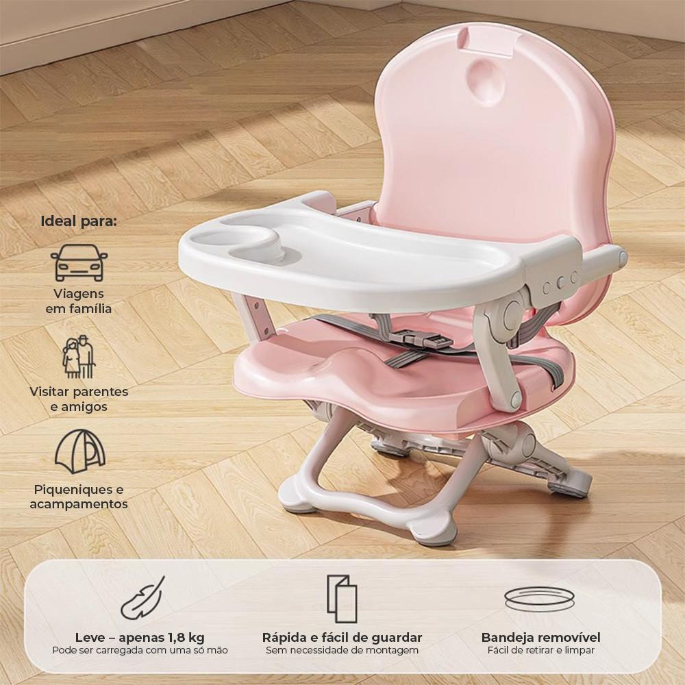 Cadeirinha Portátil Dobrável Bebê Alimentação Rosa Deend