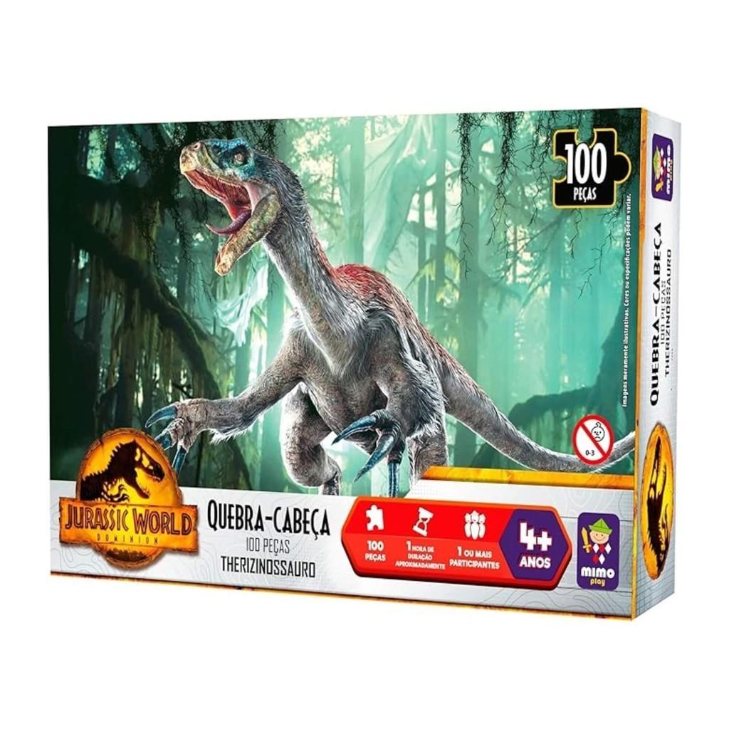 Dinossauro 1x Quebra Cabeça 100 Peças Jurassic World Mimo Toys Jogo Brinquedo Infantil Colecionável