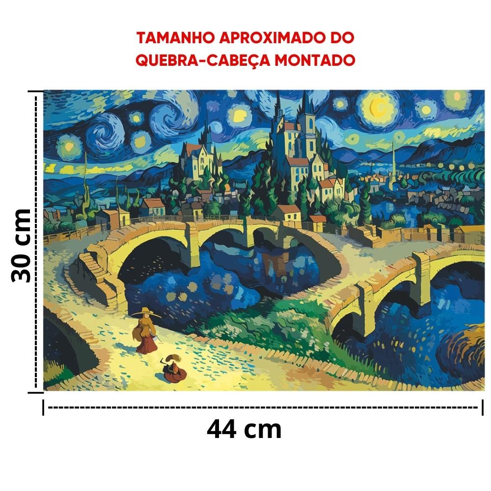 Quebra Cabeça Mini Noite Estrelada 2.0 Grow 1000 Peças Artista Van Gogh Pintor Famoso Puzzle Arte
