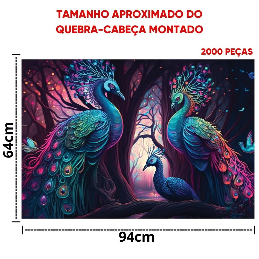 Quebra Cabeça Família De Pavões 2000 Peças Ggb Brinquedos Puzzle Pintura Ia Inteligência Artificial
