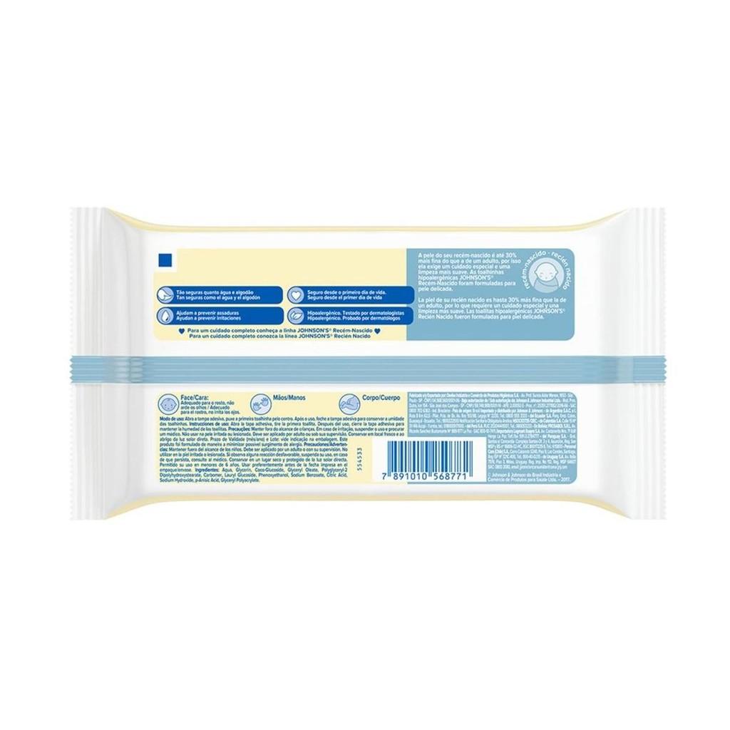 Lenços Umedecidos Johnson S Baby Recém-nascido Sem Fragrância Com 48 Unidades