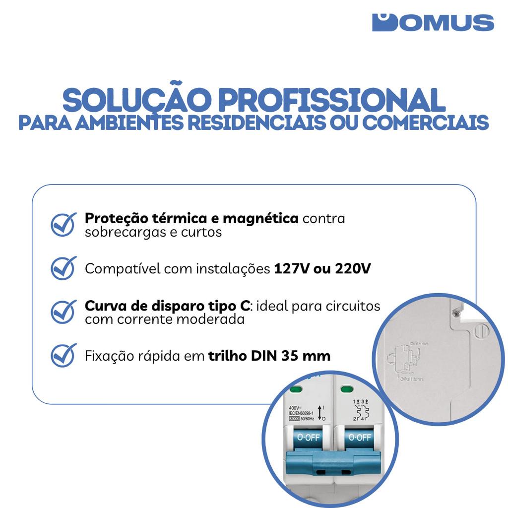 Mini Disjuntor Bipolar Bivolt Dep6-3c/dep3-3c Elgin