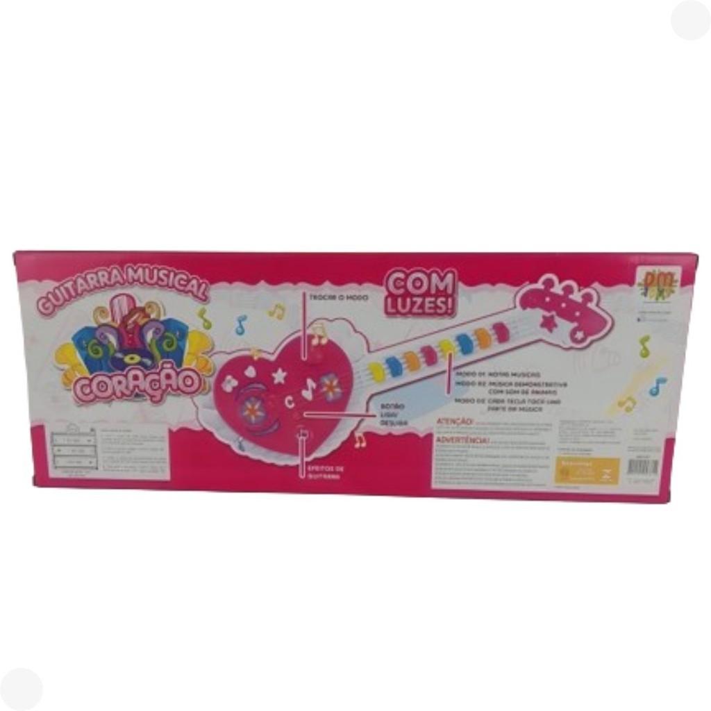 Guitarra De Coração Com Luzes E Som - Dmtoys