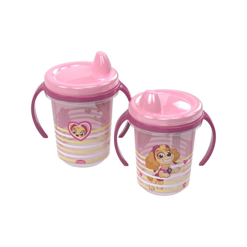 Caneca De Treinamento Skye Patrulha Canina Rosa Plasútil