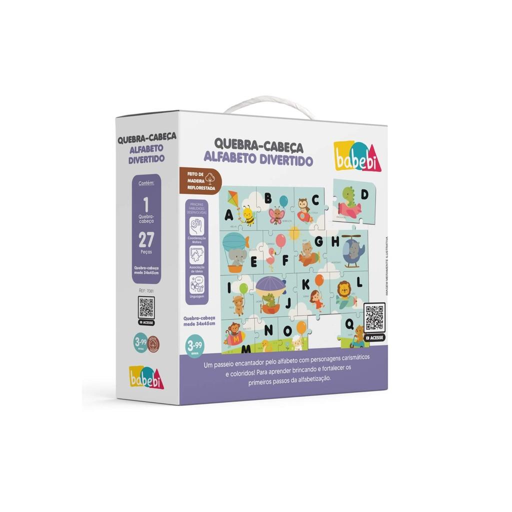 Brinquedo Infantil Quebra Cabeça Alfabeto Divertido Babebi 7081jogo Puzzle Educativo Letras