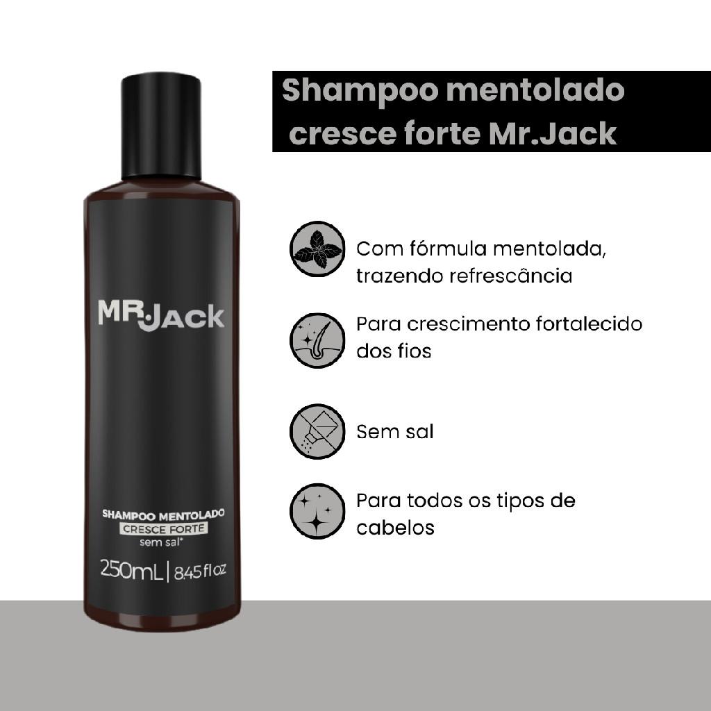 Shampoo Man Mentolado Cresce Forte Sem Sal Mr Jack 250ml